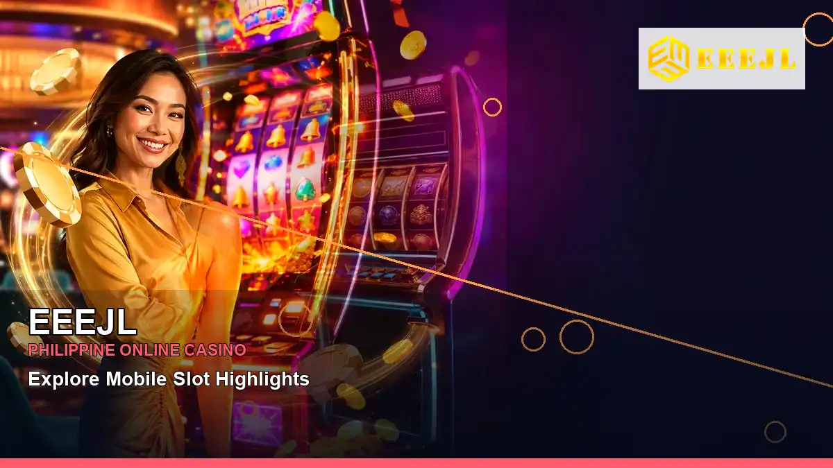 EEEJL adventure online slot games featuring an adult Filipina casino host with a left-framed composition